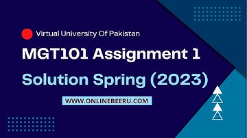 MGT101 Assignment 1 Spring Solution 2023 | VU Spring 2023