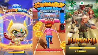 Subway Princess Runner vs Talking Tom Hero Dash vs Jumanji Epic Run screenshot 2