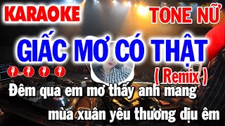 Karaoke Giấc Mơ Có Thật Remix Tone Nữ | Nhạc Hot EDM TiTok | Nhạc Sống Mai Văn Chi