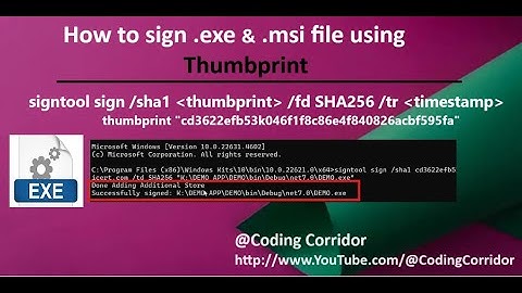 How to Sign .EXE and .MSI Files Using the Thumbprint of a PFX Certificate