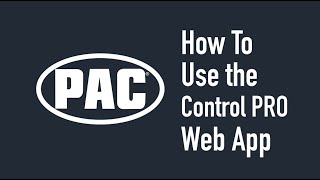 PAC Control Pro Web App Tutorial screenshot 3