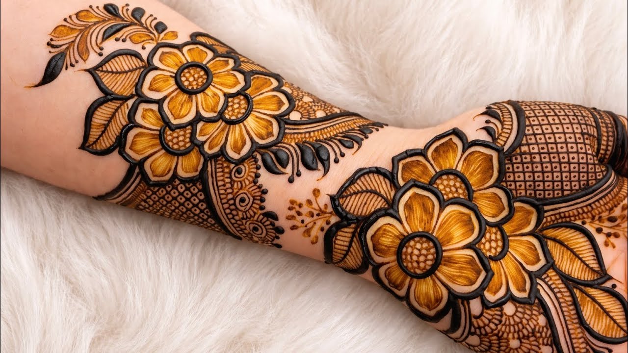 Новейшие дизайны мехенди к празднику Ид 2026 | Темный, яркий 3D-цветочный мехенди для рук