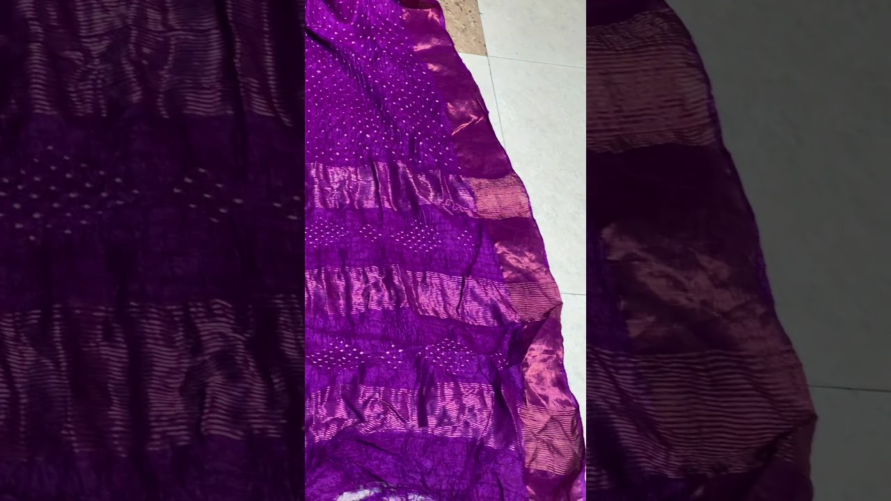Pure tussar silk bandhani saree,running blouse ready to ship,silk ,ready to ship