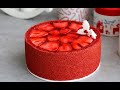 레드 벨벳 딸기 케이크 (무색소) : 크리스마스 케이크 : Red velvet strawberry cake (No food coloring) : レッドベルベットケーキ｜Brechel
