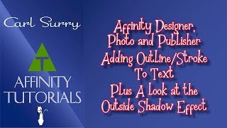 Affinity Software - Add Outline Stoke to Text - Plus Shadow Effect