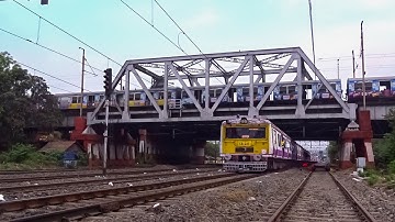Marvelous scene trains crossing over & under bally bridge || Indian Railways