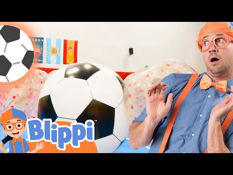 Blippi exercising by playing Soccer | Kids Cartoon Show | Toddler Songs | Healthy Habits for kids