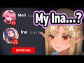 Flare Notices She&#39;s In Ina and Calli&#39;s Discord Call During Stream...【Hololive】