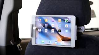 Adjustable Car Back Seat Head Rest Tablet Mount & Stand | Tab Holder for iPad or Tablets