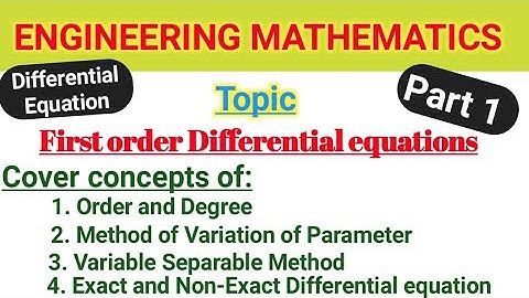 First Order Differential Equation | Tamil | TRB polytechnic, TNEB, TANCET, GATE, TNPSC