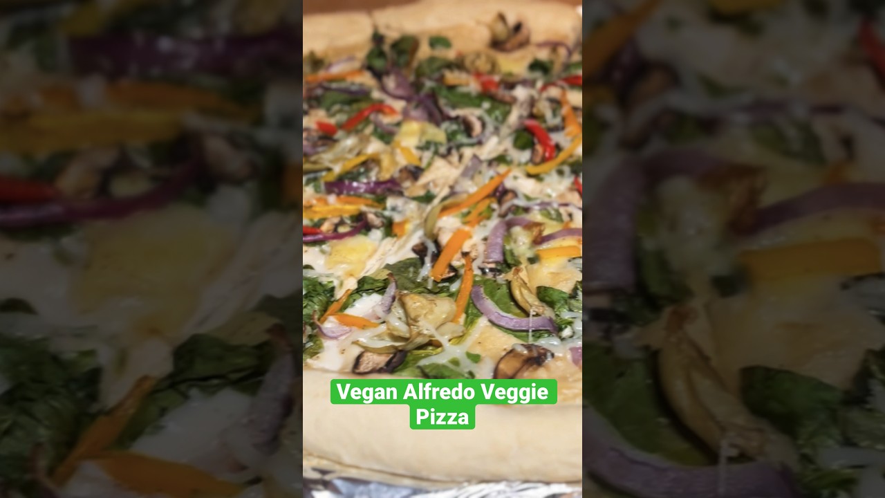 Vegan Alfredo Veggie Pizza NY Style Pizza SUBSCRIBE FOR MORE 
