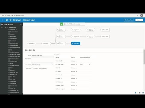 Using Branching Node in Oracle DV Data Flows