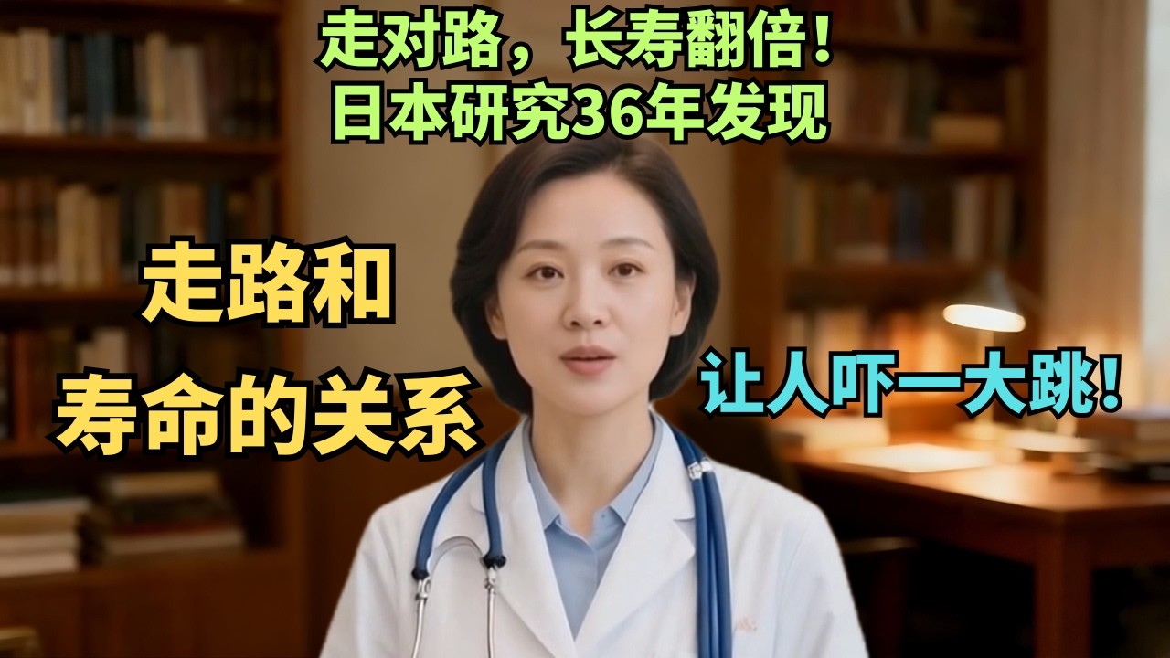 走对路，长寿翻倍！日本研究36年发现，走路和寿命的关系，让人吓一大跳！【安好人生】#走路养生 #长寿秘诀 #科学运动 #中老年健康 #走路步数 #预防老年痴呆 #保护膝盖 #心血管健康 #长寿步态