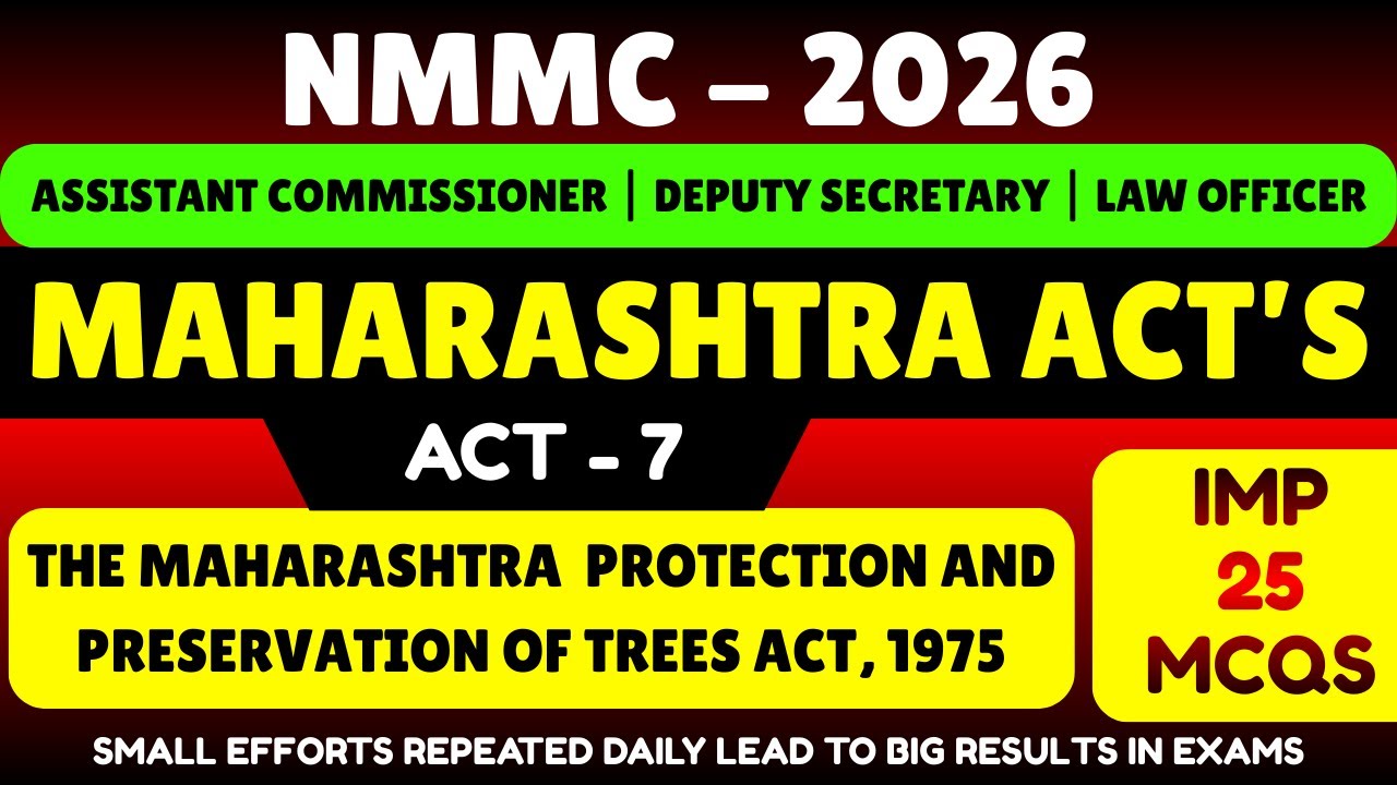 Tree Act 1975 PDF Notes | New Mumbai Municipal Corporation 2026 pdf | NMMC Tree Act 1975 PDF Notes