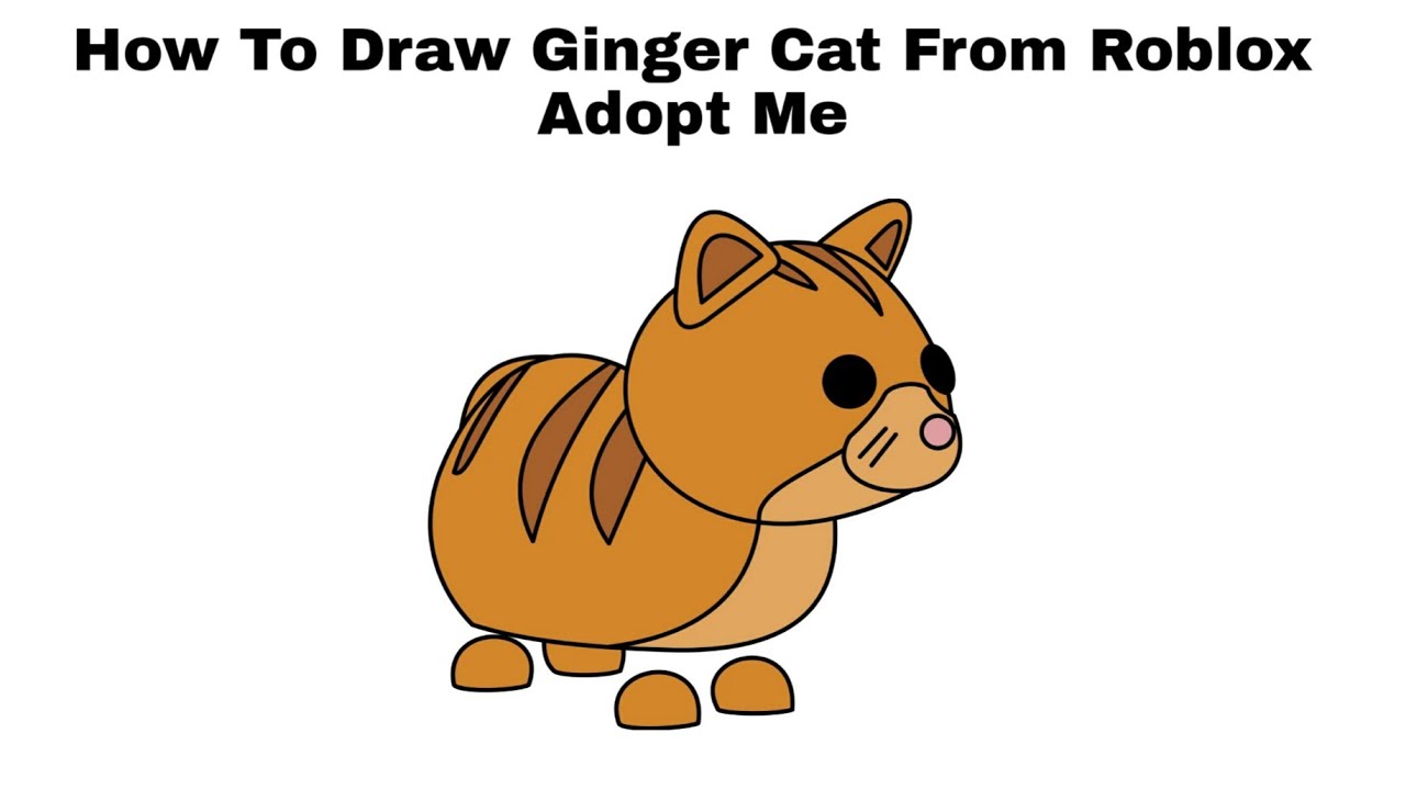 How To Draw Ginger Cat From Roblox Adopt Me - Step By Step - YouTube