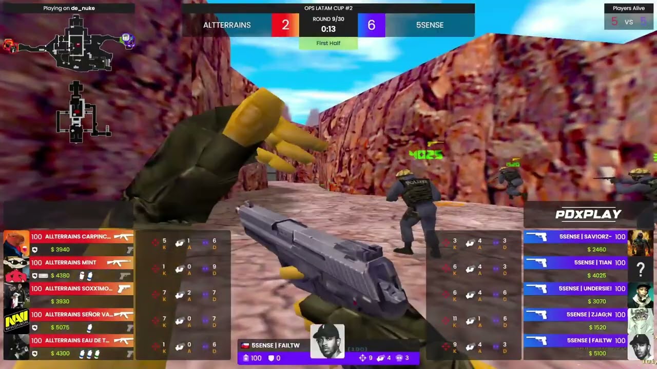 OPS LATAM CUP#2 - CUARTOS DE FINAL | 5SENSE [CL] VS ALL TERRAINS [ARG] MAPA 1: NUKE - MarianoOBTZ