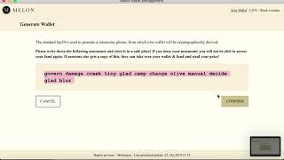 Creating a mnemonic through Melon Desktop App screenshot 5