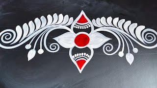 Door Alpona Design Beautiful Border Design Simple Door Alpona Design For Laxmi Puja