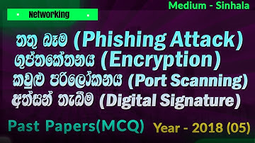 💥A/L ICT 2018 MCQ 5 | Network Security, Port Scanning, Phishing & Digital Signature Sinhala