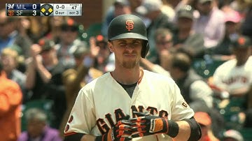 MIL@SF: Duffy plates Crawford with a single to right