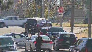 Young Dolph funeral, hearse leaving