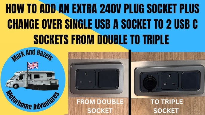 12v CBE C-Line Double Dual USB Socket Charger For Motorhome