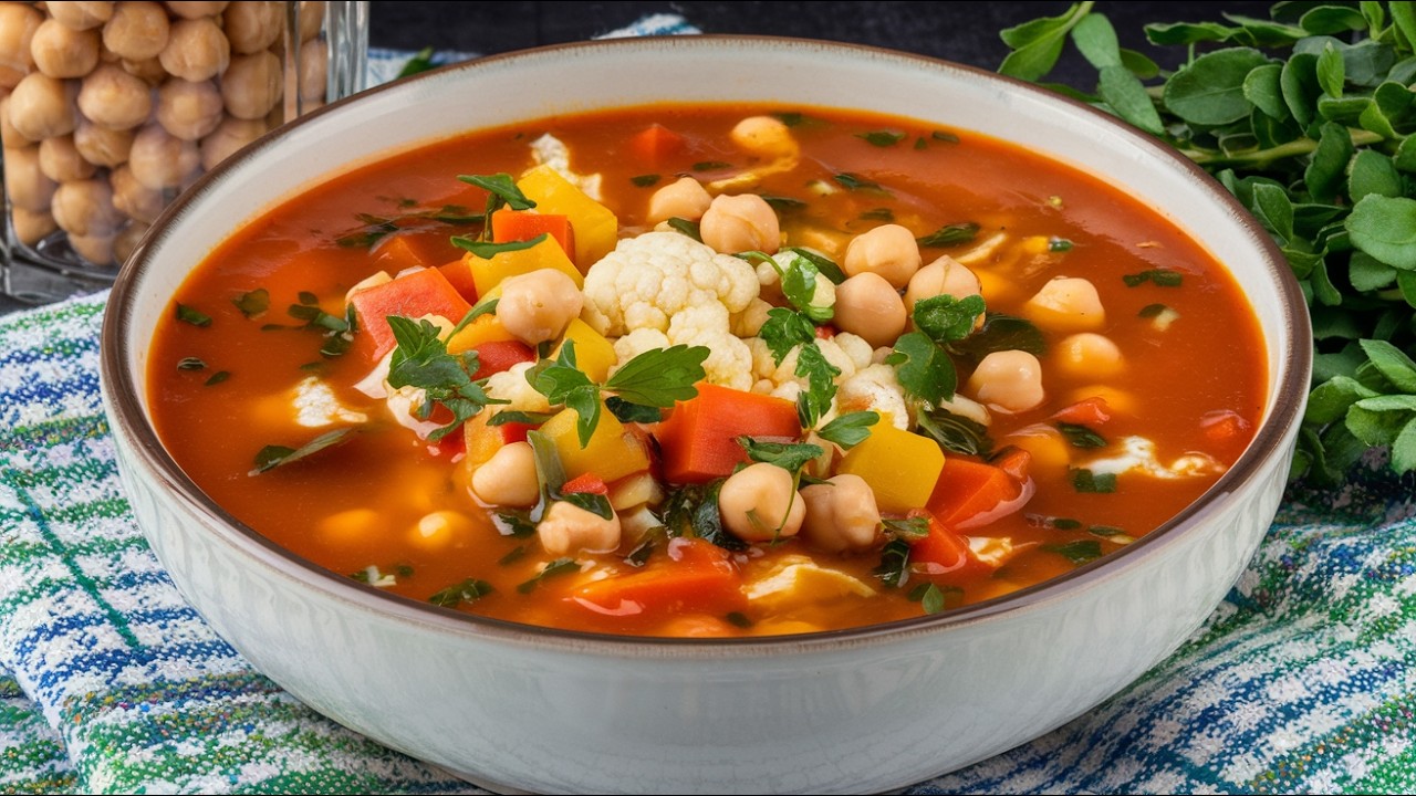 Einfach Kichererbsen und Blumenkohl vermischen! Diese Suppe wird jeden sofort beeindrucken!