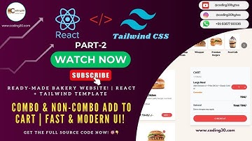 Ready Made Bakery Website in React + Tailwind! | Add to Cart Feature | Full Template Demo