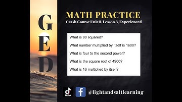GED® Math: Perfect Squares & Roots (0.3, Exp, #35-39)