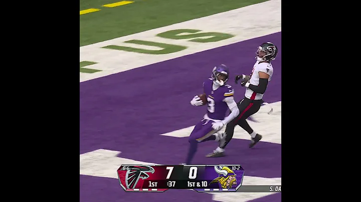 Jordan Addison with a 49-yard touchdown catch from Sam Darnold vs. Atlanta Falcons