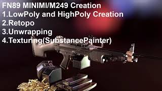FN89 Minimi / M249 Game Ready Asset Workflow