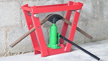 How To Make A Simple Hydraulic Pipe Bender Using Car Jack | DIY