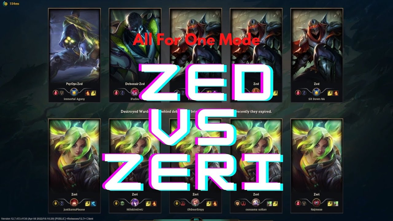 All For One Mode Zed Vs Zeri| League Of Legends | 2022 | Exe Ammar