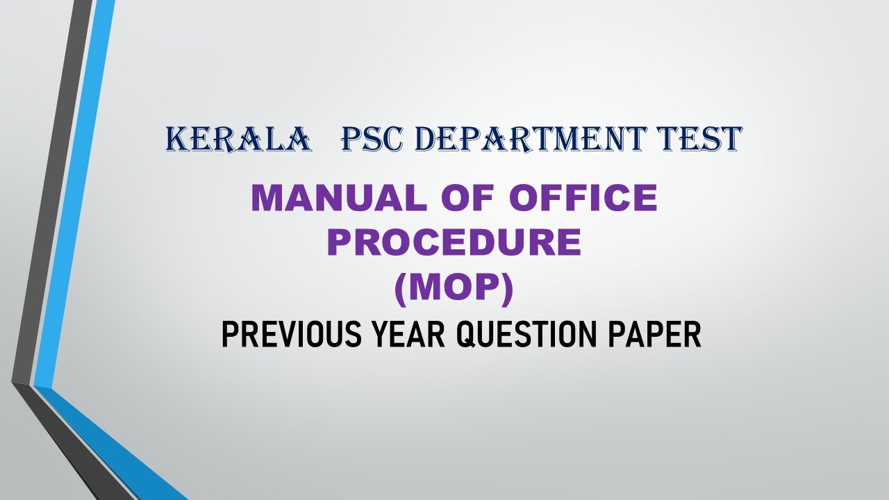 MANUAL OF OFFICE PROCEDURE  CHAPTER 1 DEFINITIONS
