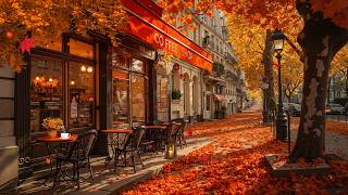 Deep Relaxation with Cozy Autumn Ambience 🍂 Exquisite Jazz and Falling Leaves for a Positive Mood