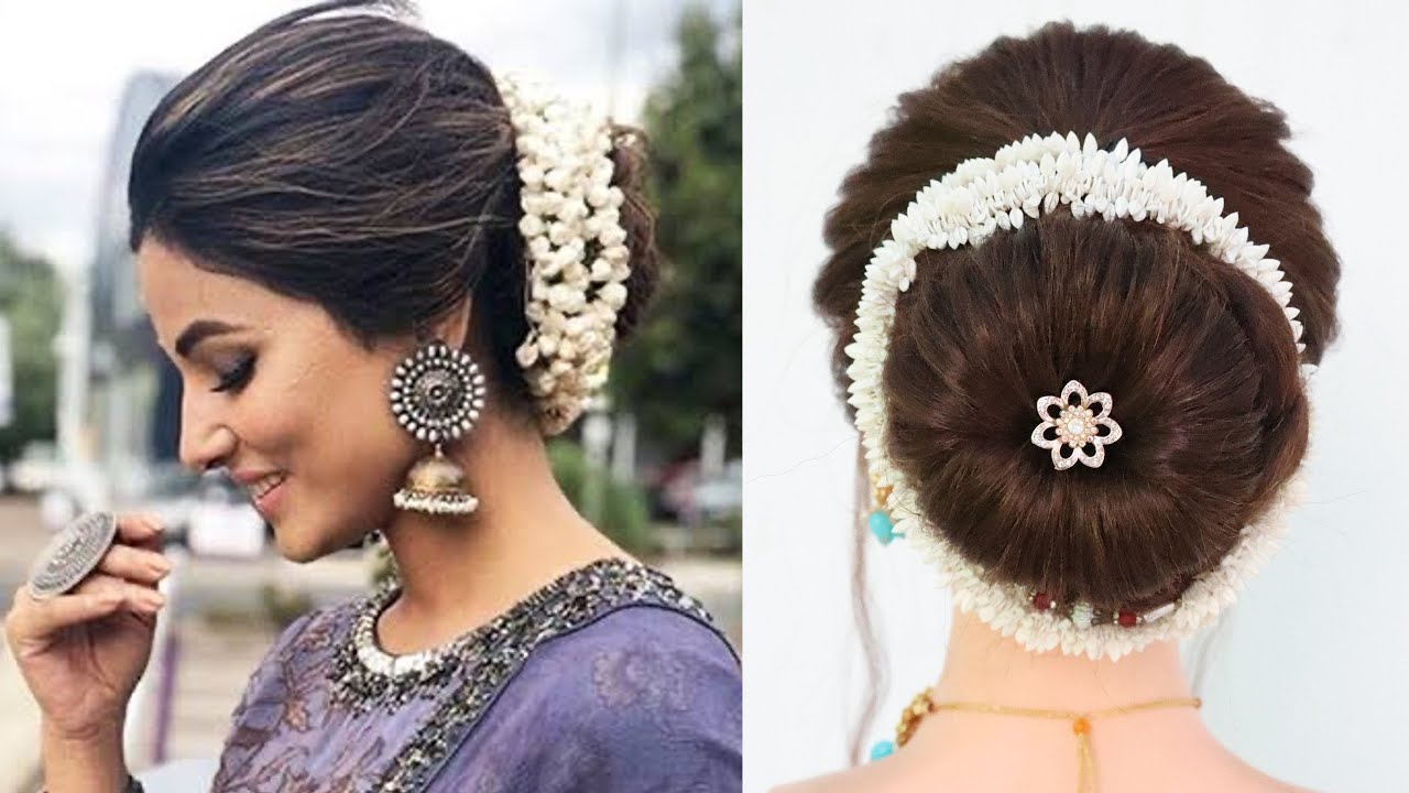 How stunning is this bridal hairstyle; Rose petal gajra wrapped around a  gota lace entwined bun 🌹✨ Bride- @samiksha.sg HMUA-… | Instagram