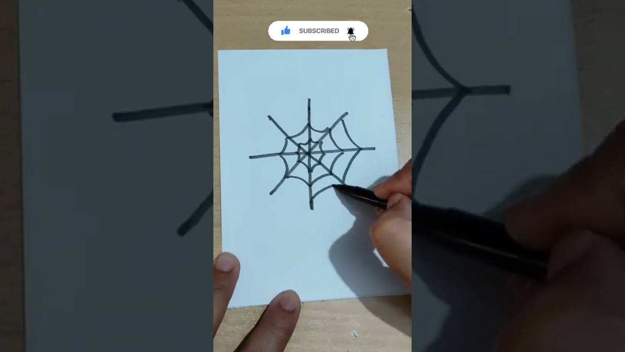 simple drawing, spider web drawing, easy drawing 