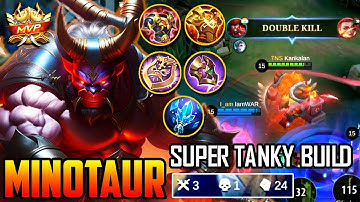 Super Tanky Build Minotaur | Minotaur Best Build 2023 | Mobile Legends Gameplay