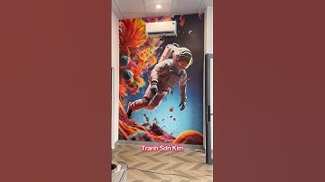 Mẫu Tranh 3D Phi Hành Gia Trang Trí Phòng Bida Cực Đẹp