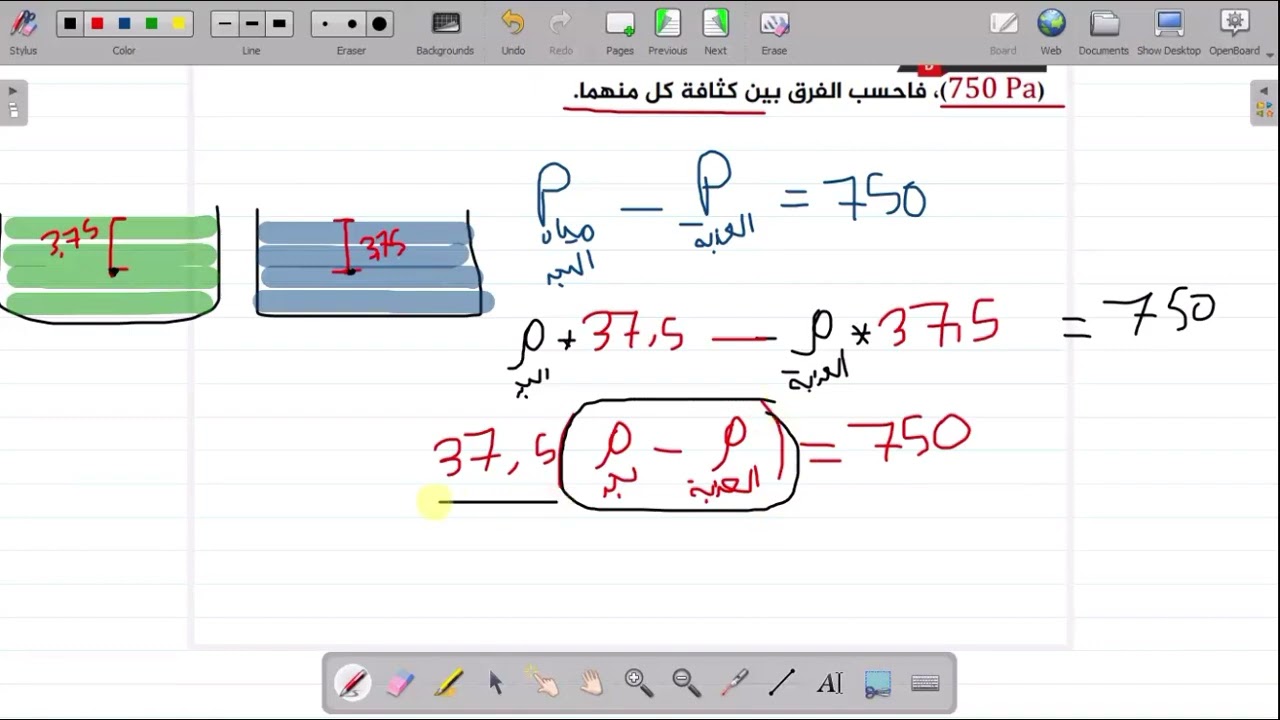 حل مسائل إضافية وإثرائية على الضغط الكلي وضغط المائع || فيزياء الصف التاسع -  جيل 2011