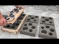 Diy  cement ideas tips  making molds and casting decorative garden ventilation bricks from wood