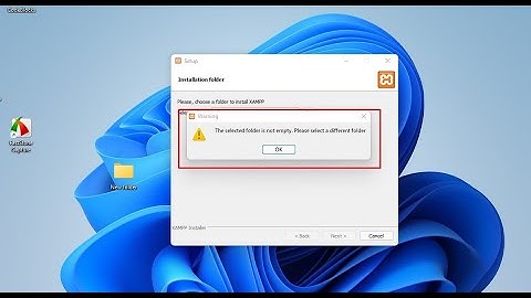The selected folder is not empty  please select a different  folder