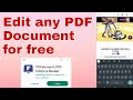 Edit any PDF Document for Free in Your Mobile