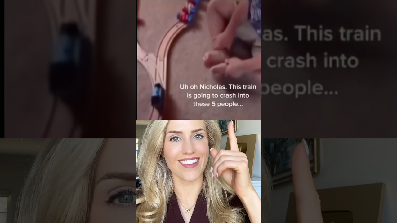 When a kid tries the trolley problem!