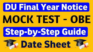DU Mock Test for Open Book Exam Guidelines | DU Mock Test OBE Date Sheet | DU Open Book Exam Pattern