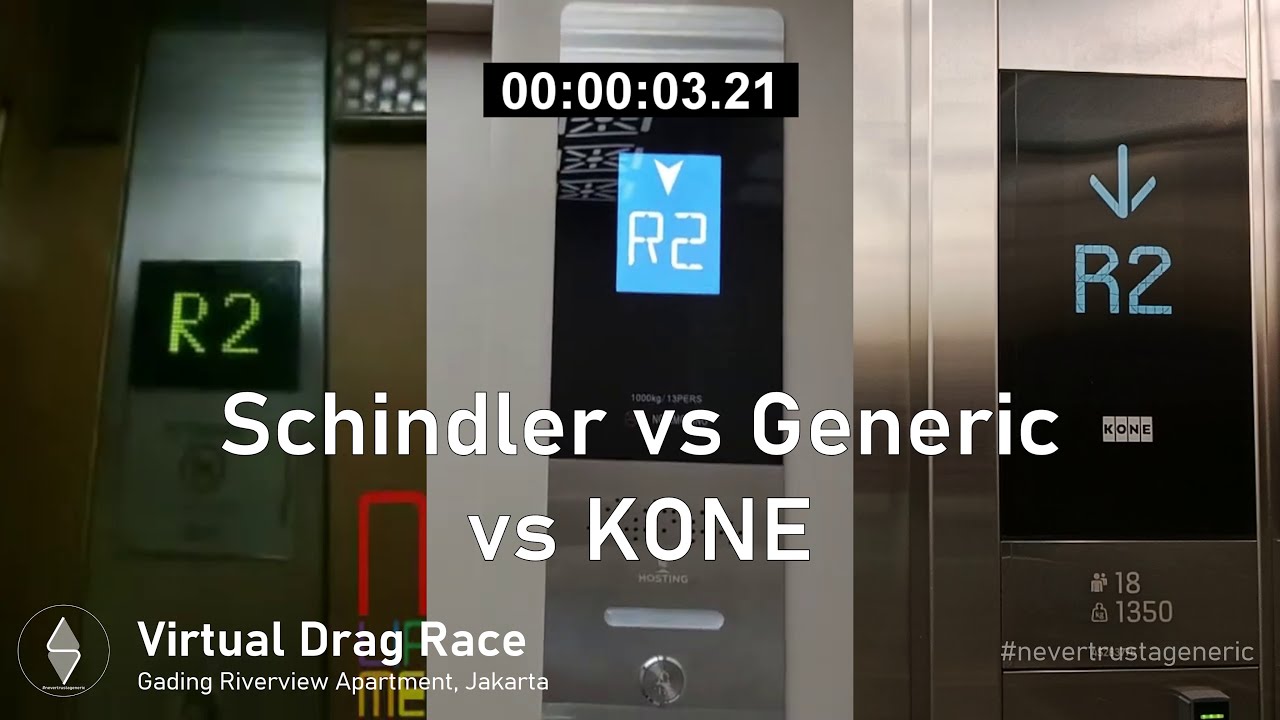 Virtual Drag Race Eps. 25: Schindler vs Generic vs KONE - Gading Riverview Apartment, Jakarta