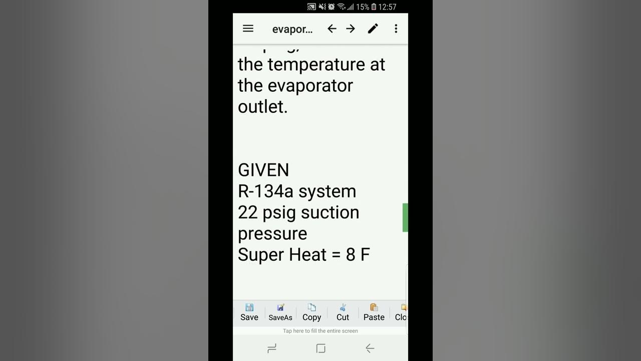 Calculate Evaporator Superheat, outlet temperature REFRIGERATION HVAC