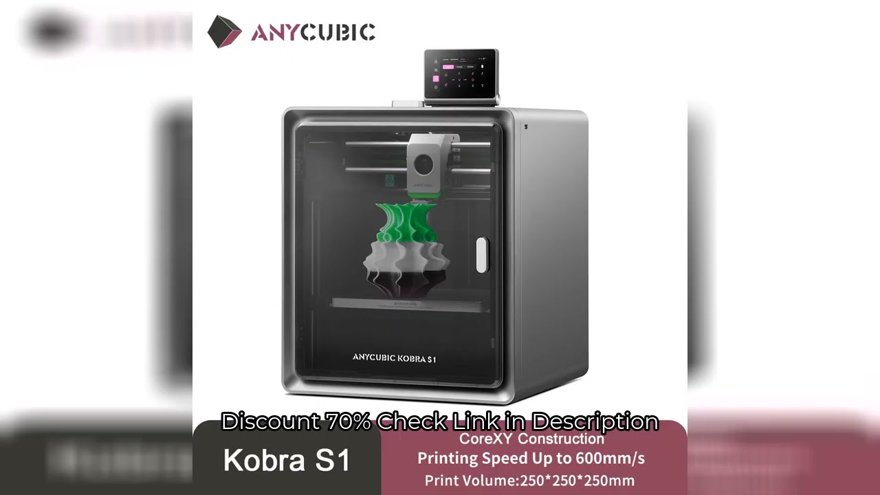 Anycubic Kobra S1 Speedy 3D Printer Core XY Stable Structure Max Speed 600mm/s High Precision Ultra-