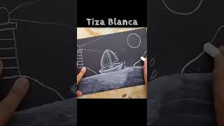 Dibujo Tiza Blanca #manualidadestoktok #arteenelcole #tizablanca