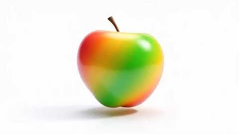 Realistic 3D multicolor apple floating in mid-air, Copyright free, no copyright, free to use